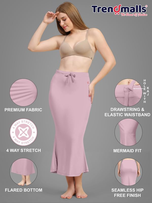 Image of TRENDMALLS Women's Polyester Spandex Saree Shapewear Petticoat for Women, Cotton Blended,Petticoat,Skirts for Women,Shape Wear Dress for Saree Shaper