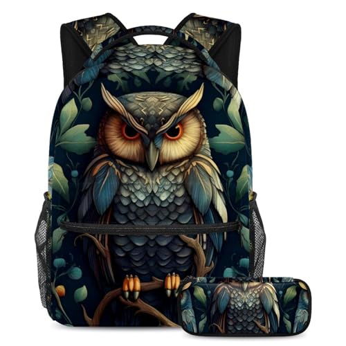 Sac à dos hibou coloré enfant grand format pour ranger facilement les cahiers A4