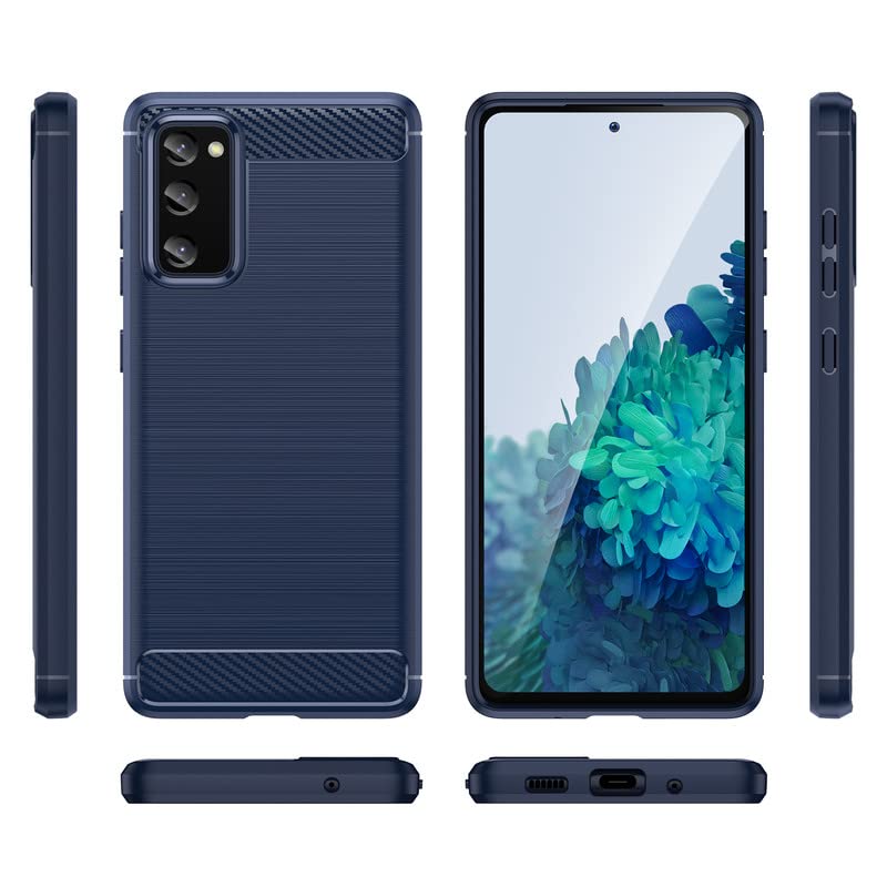 Image of Hybrid Carbon Fiber Back Case for Samsung Galaxy S20 FE (Blue)