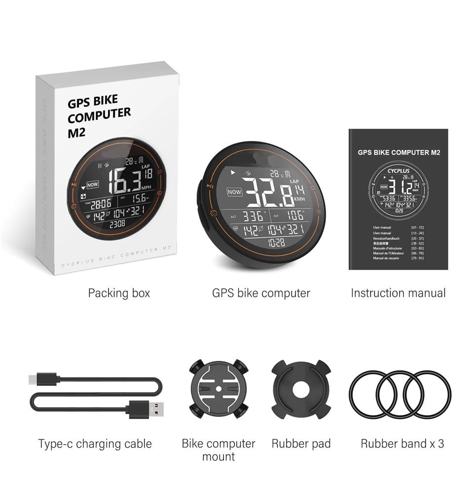 M2 GPS Computer da bicicletta Tachimetro da ciclismo Accessori bici Contachilometri velocità Bluetooth impermeabile adatto for bici da strada MTB