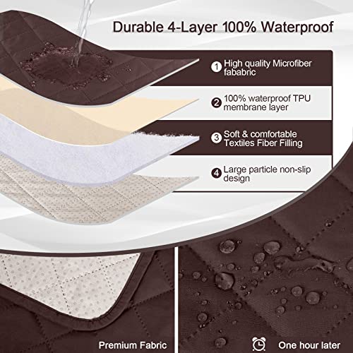 Image of KinCam 100% Waterproof Recliner Chair Cover, Reclining Couch Covers for Pets, Dogs, Recliner Couch Slipcover Furniture Protector with Elastic Straps for Kids(23.6 inch, Maroon)