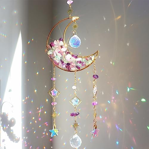 YeahBoom Sonnenfänger Kristall Prisma, Suncatcher zum Aufhängen, Regenbogen Lichtfänger Deko, Kristall Anhänger für Fenster, Garten, Zuhause, Geschenk