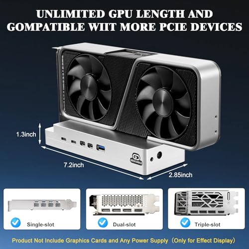 Image of Min eGPU Enclosure with Inter JHL7540 Compatible with Thunderbolt 3 /4 /USB4 and NVIDIA /AMD /PCIe,External GPU Dock Station with Mini DP1.4,Support PD 100W Charging,Daisy Chain and DC /ATX /SFX