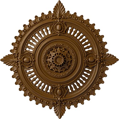 Image of 29 1 /8 inchOD x 1 1 /4 inchID x 4 inchP Haylynn Ceiling Medallion (Fits Canopies up to 1 1 /4 inch), Hand-Painted Smokey Topaz