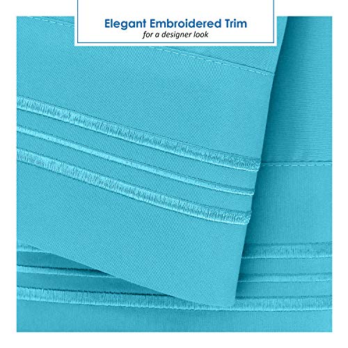 Nestl Bright Blue Short Queen Sheets for RV, Hotel Luxury RV Queen Sheets Set, 6 Piece Fitted Bed Sheet Set and Pillowcases, Super Soft, Wrinkle-Free, and Breathable Camper Bedding