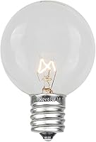 Vista 1 de Novelty Lights Paquete de 5 Bombillas de Repuesto Globo G50 para Patio Exterior, Transparentes, Base Intermedia E17/C9, 7 Vatios
