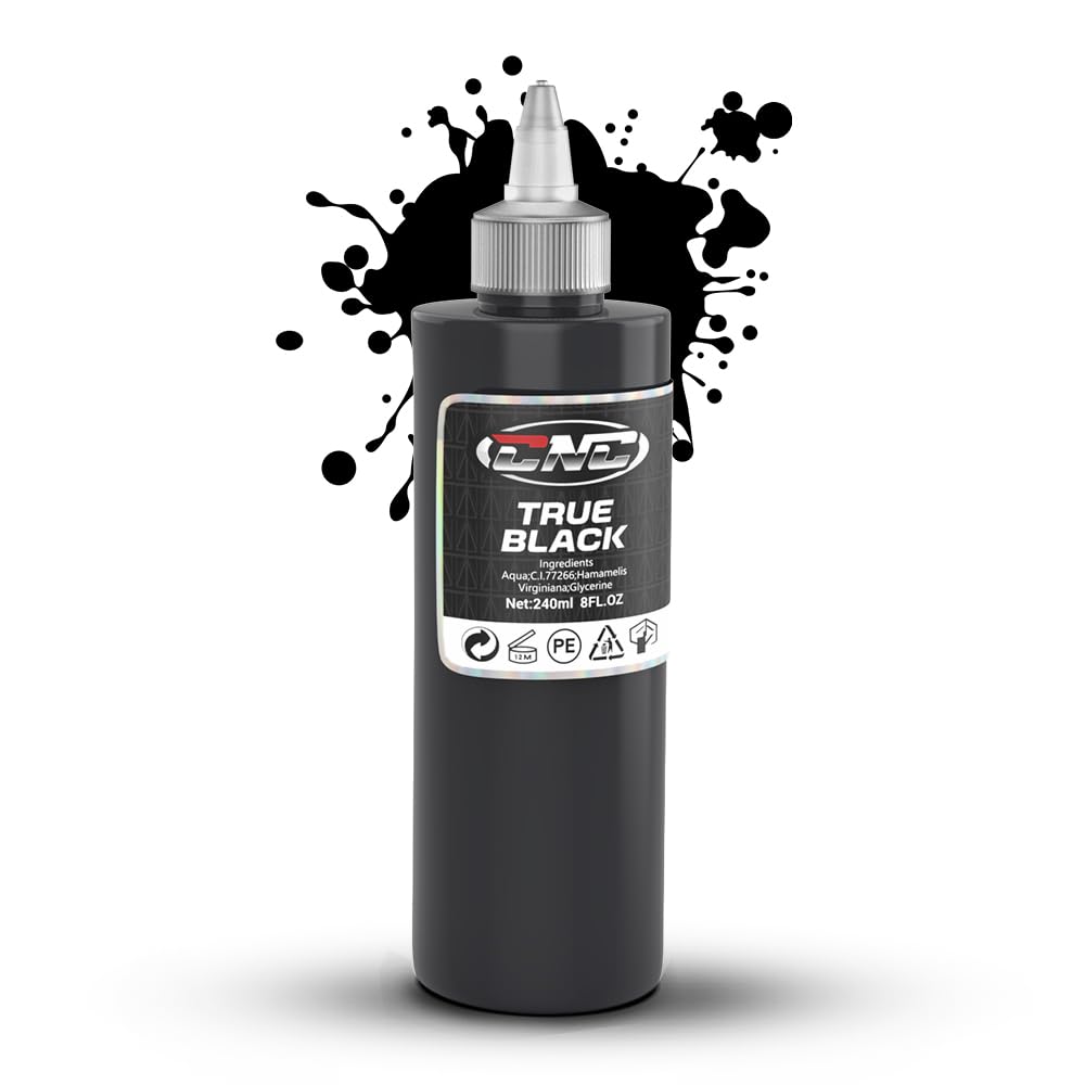 CNC Tattoo INK Ghost Black- 8oz (240ml) - Tinta para Tatuaje profesional Negro TI6003-240-001