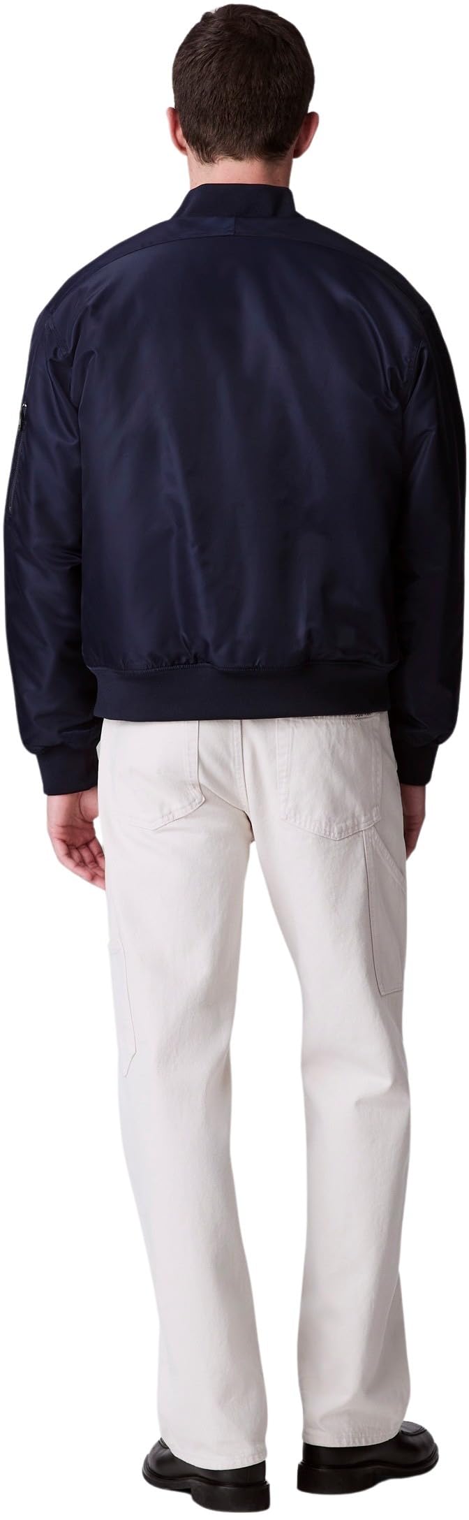 Calvin Klein Jeans Kurtka męska LS NYLON BOMBER LV04RC526G, niebieska (Dark Sapphire), L, Niebieski (ciemny szafir), L