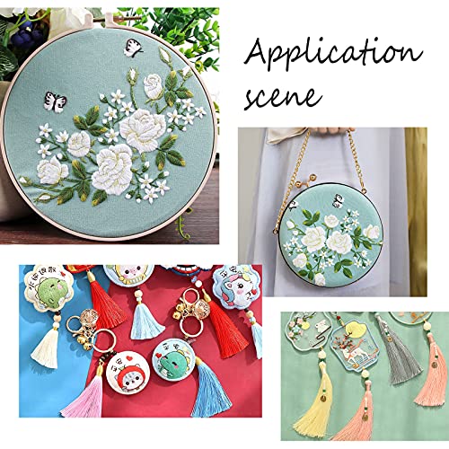 Image of GORGECRAFT 2 Sizes Metal Spring Tension Embroidery Hoops Tension Stich Hoop Set Circle Round Frame Art Craft for Sewing (4.7 inch, 6.6 inch)