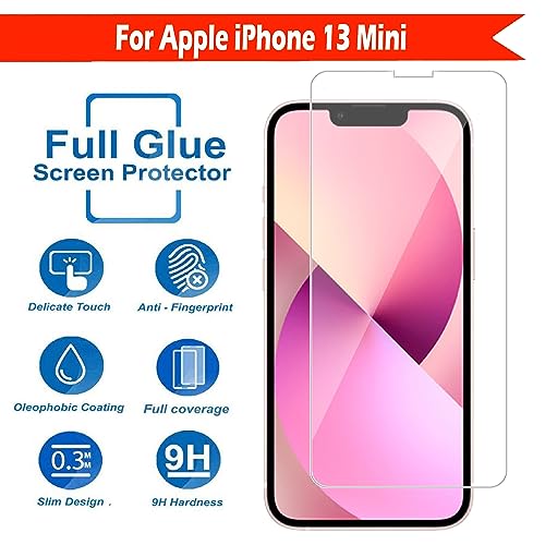 Image of Tempered Glass Screen Protector Compatible for Apple iPhone 13 Mini with Full Screen Coverage; Except Edges and Easy Installation Kit(Transparent), Pack of 1