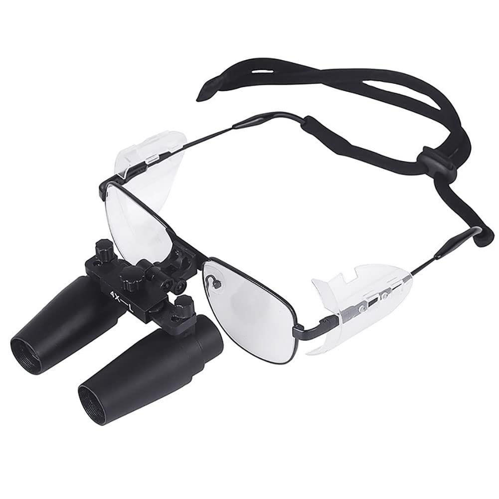 ASerZenith Binocular Loupes, 4X Headband Magnifier, Optical Glass Magnification, Working Distance 420Mm, Loupe