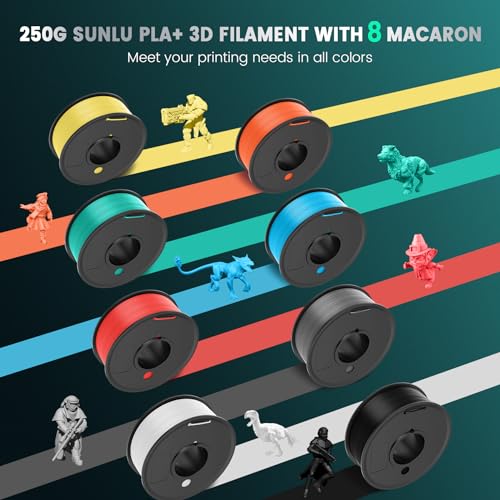 Filamentos SUNLU PLA+ para impresora 3D: set de 8 colores, 1.75 mm, 0.25 kg por carrete. - Fernando Cortés