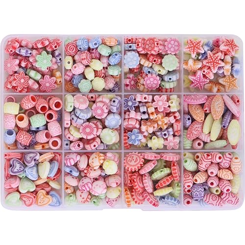 Image of Ambitieux DIY Bracelet Making Kit for Girls - 12 Types Colorful Beads with Charms, Elastic Thread, Earrings, Clasps & Rings - Jewellery Craft Kit for Kids, Birthday Return Gift, Rakhi Special Set for 2 3 4 5 6 7 8 9 10 years (Dual Tone beads)