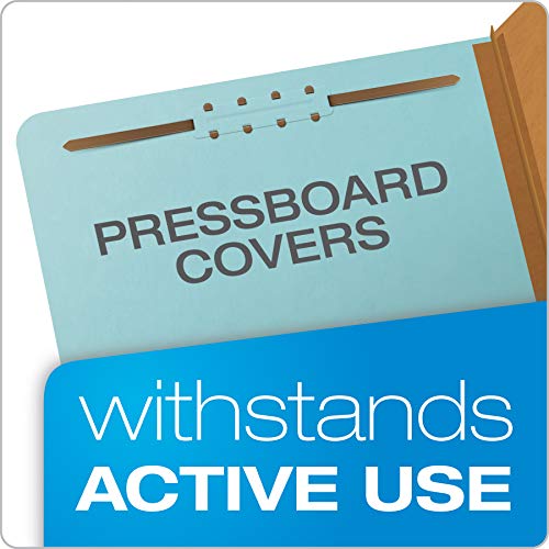 Pendaflex-Recycled-Classification-File-Folders-1-Divider-2-Embedded-Fasteners-25-Tab-Cut-Legal-Size-Light-Blue-Box-of-10-28777R