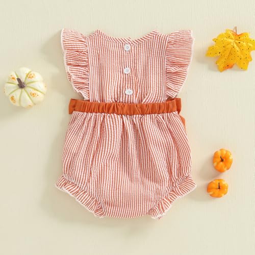 Kayotuas Baby Girl Summer Clothes Cute Smocked Bubble Romper Fly Sleeve Ruffled Doll Collar Letter Embroidery Bodysuit Dress4