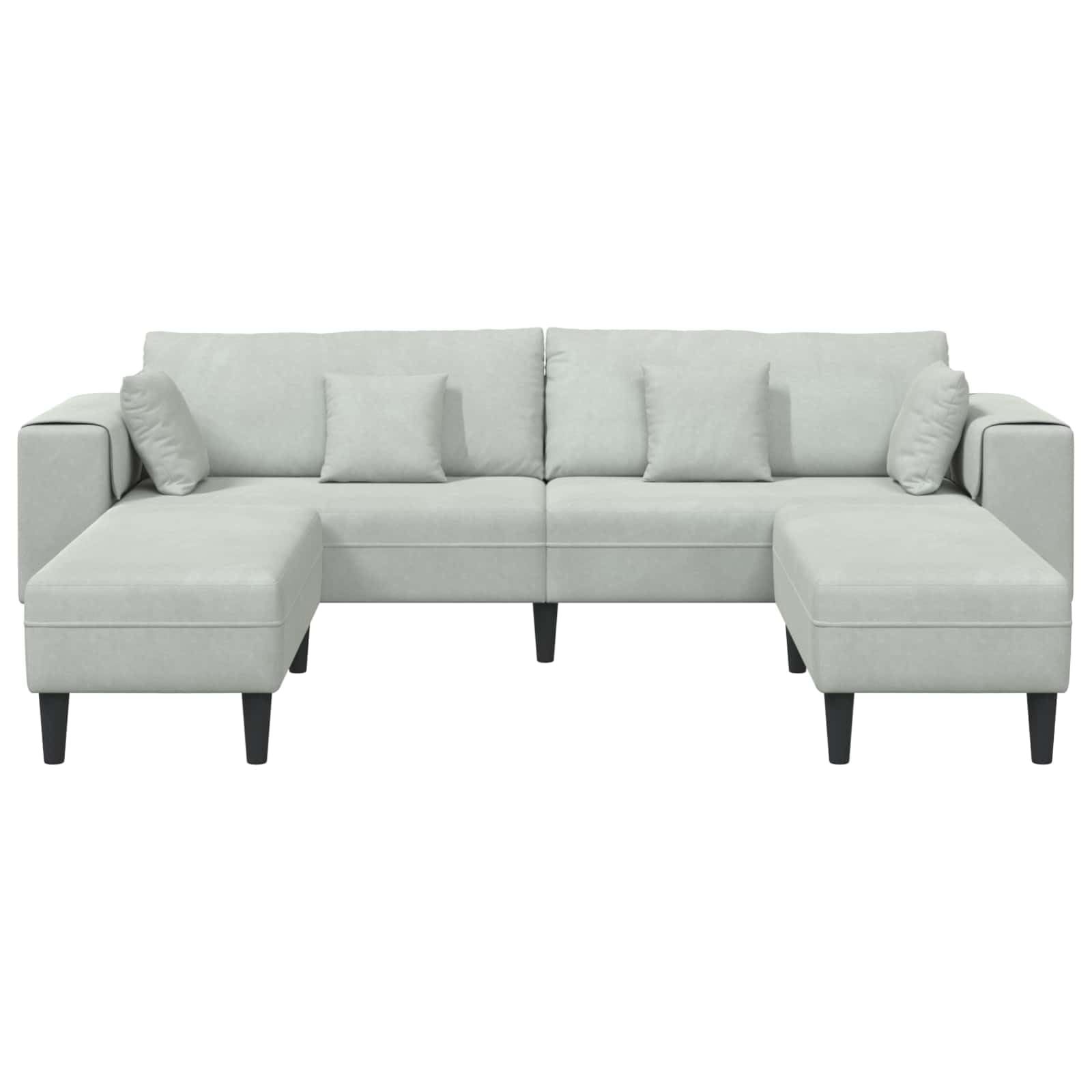 Générique Sofa 3-osobowa jasnoszara aksamitna 250 x 188 x 76 cm