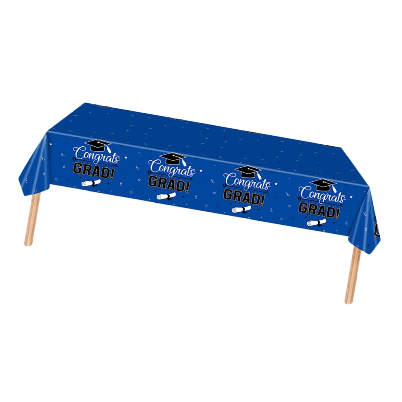 SOLUSTRE Graduation Party Table Cover Decor Doctor Hat Tablecloth Light Blue Graduation Theme