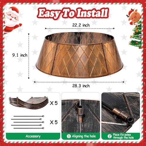 Fimofidre 088 28 Inch Metal Christmas Tree Collar, Christmas Tree Collar Skirt Base Stand thumb #5
