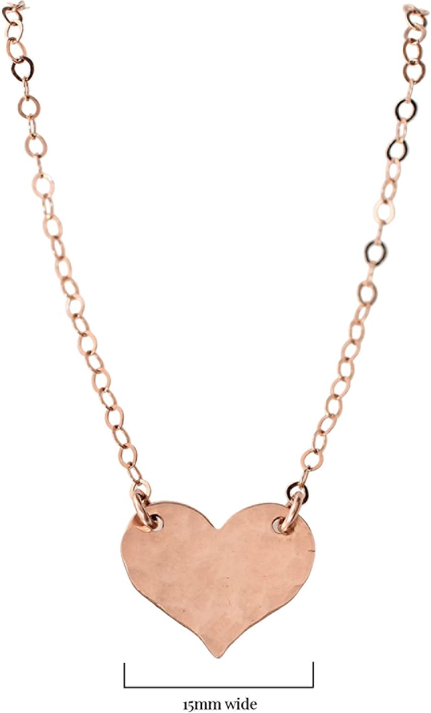 Designed By Stacey Handmade 14K Rose Gold-Filled Necklace, Dainty Hammered Heart Pendant, Jewelry Gifts for Her, Birthday, Baby Shower, Wedding, Mother's Day, Homecoming, 16 to 18" Adjustable Chain - Image 7