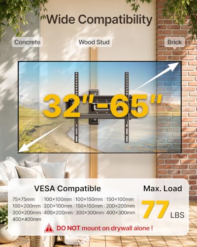 Image of monTEK Outdoor Full Motion TV Wall Mount for 32-65 Inch TVs
