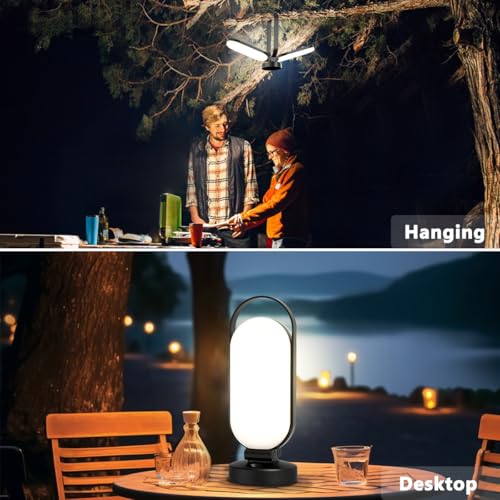 Hapfish Luz Camping Recargable, 5000mAh Lampara Solar Camping, Accesorios Camping, Portatil Plegables Impermeables, Linterna LED Sin Cable para Tienda, Emergencia, Interior, Exterior, Campismo - Image 6