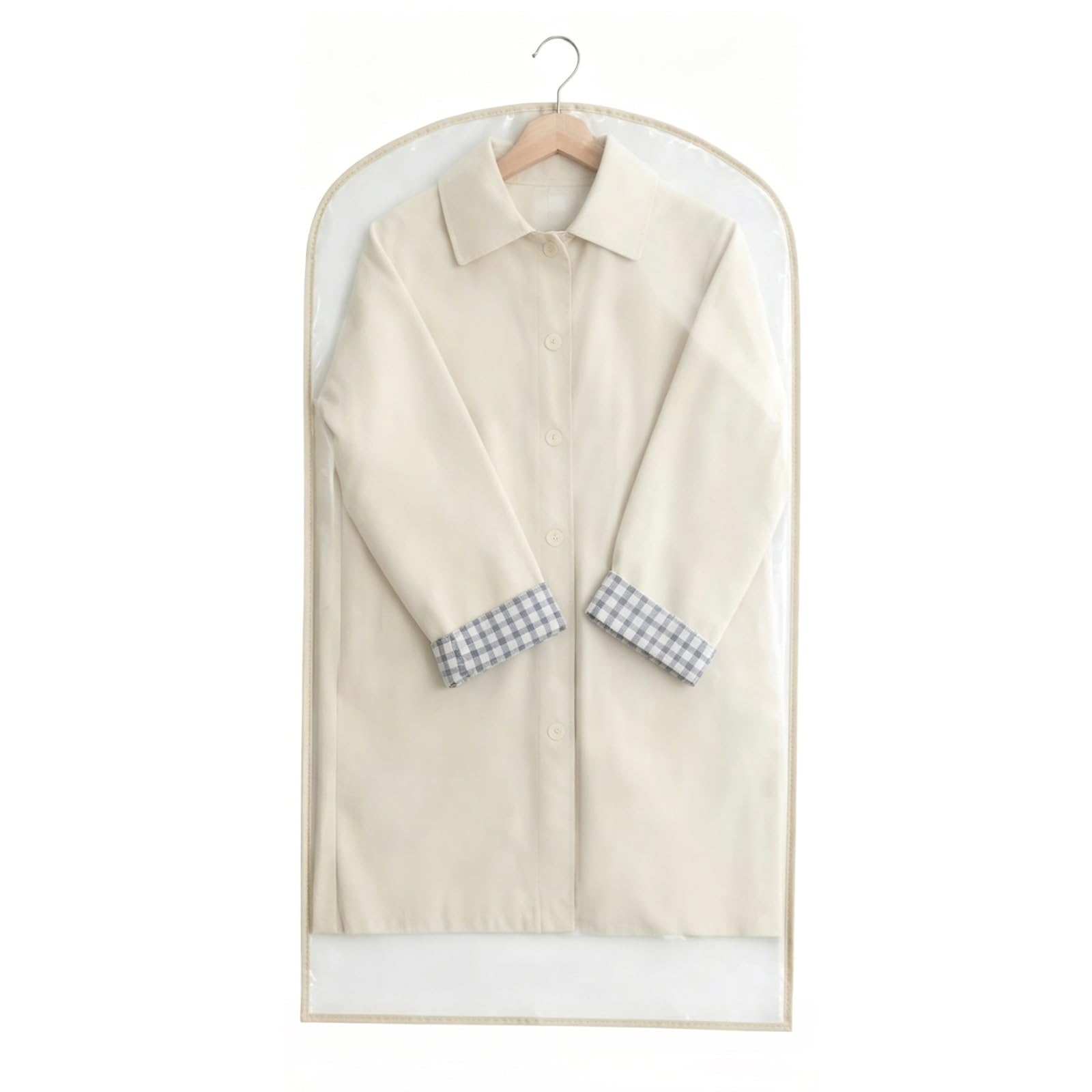 5 Pack Garment Bags of Clear PEVA Material for Hanging Clothes