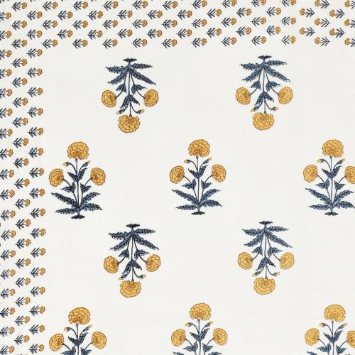 Image of BLOCKS OF INDIA 200TC Diwan Set Cotton 8 Piece | Deewan Printed Bedsheet Sets for Living Room Hall (Set of 8 Piece, 1-Bed Sheet | 2-Bolster Cover | 5-Cushion Cover (Color 46)