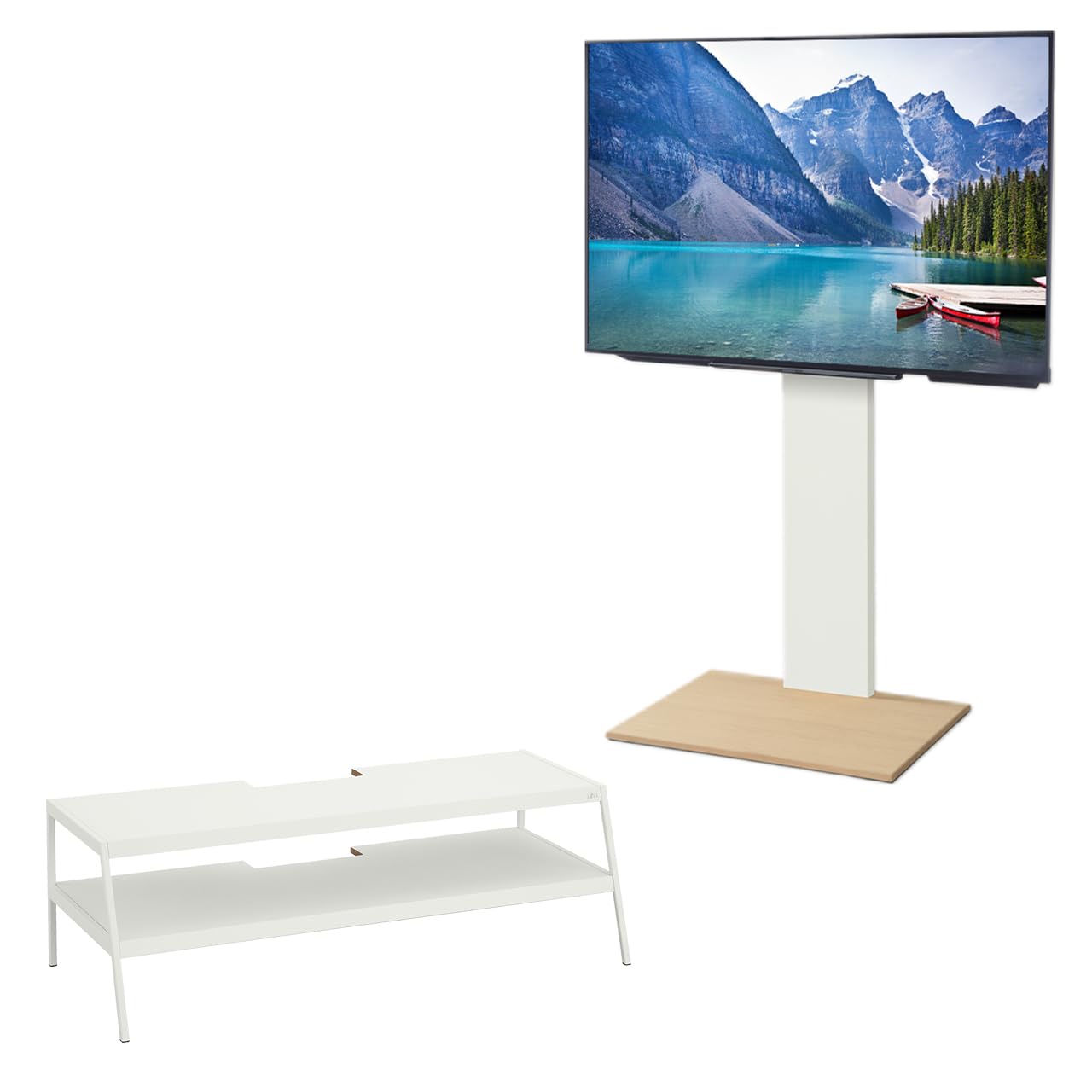 EQUALS イコールズ 壁よせ TVスタンド テレビ ウォール ホワイト ヨドバシ.com - NAKAMURA ナカムラ EQUALS イコールズ 32～80V型