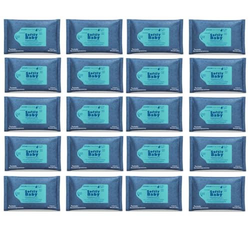 2000Un Lenço Umedecido Baby Softly - Com Vitaminas A e C, Aloe Ve...