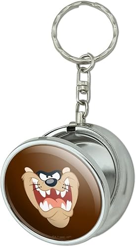 GRAPHICS & MORE Looney Tunes Taz Face - Llavero de bolsillo portátil para viaje, con soporte para cigarrillos