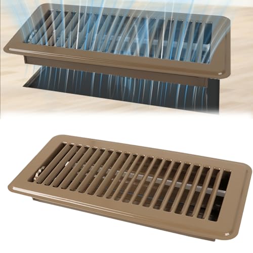 GAESHOW Rejilla de ventilación de suelo de 10 x 2 pulgadas, cubierta de ventilación de acero ajustable, rejillas de ventilación de ajuste de ventilación HVAC para pared lateral, oficina en casa, color