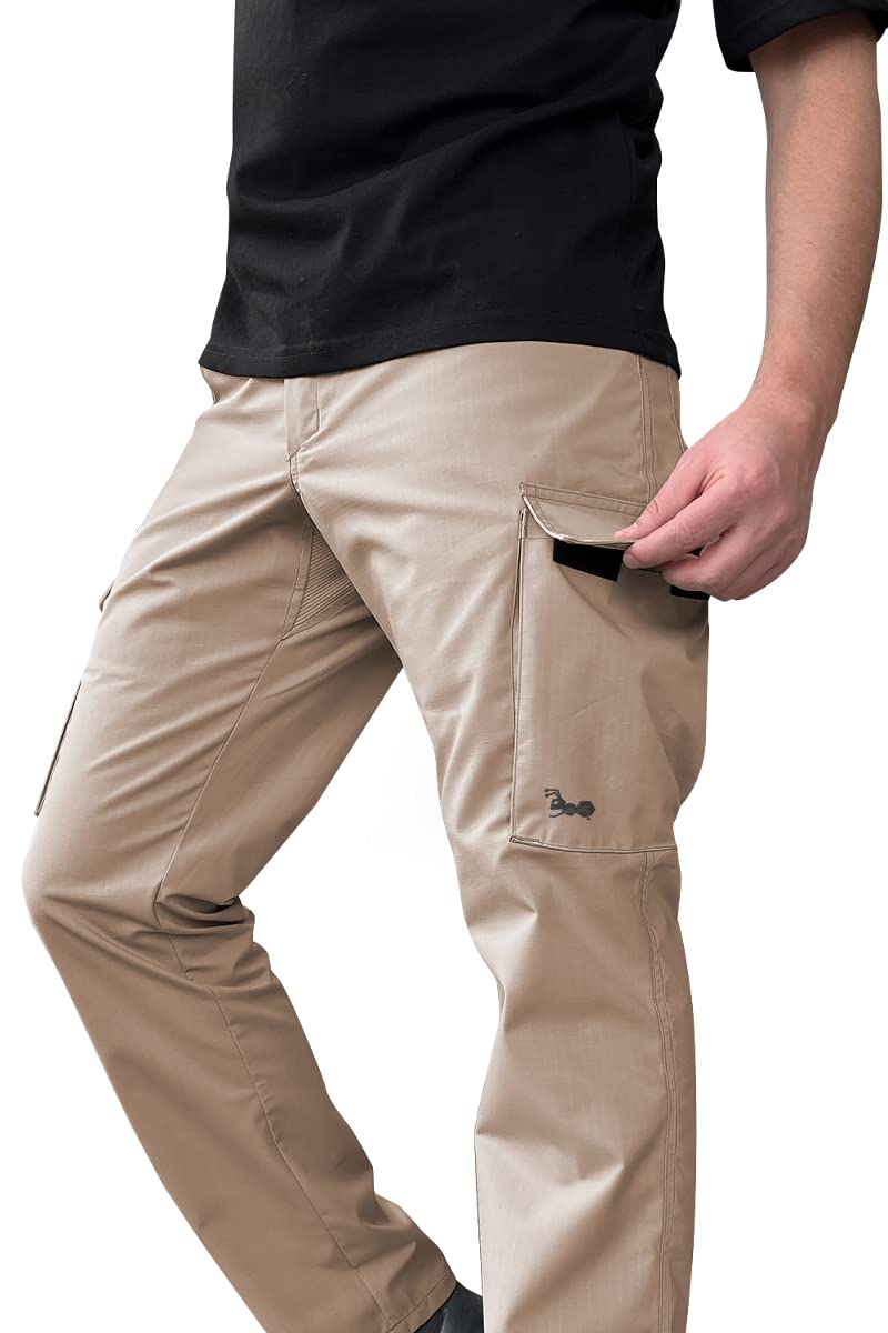 strongAnt Pantalones de Trabajo de Carga elástica con Rodilleras, Bolsillos y Cremallera para Hombre — view 2