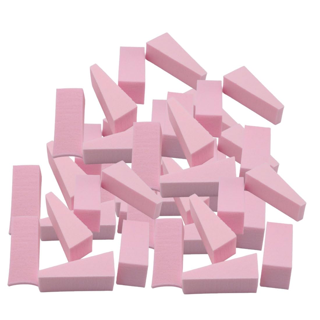 SJBAUTYO 50 Piezas Esponjas de Maquillaje Triangulares, Esponja de maquillaje, Cuñas Esponja Mezcladora de Belleza Sin Látex, Beauty Sponge Triangular para Polvo/Crema/Líquido/Uñas - Rosa