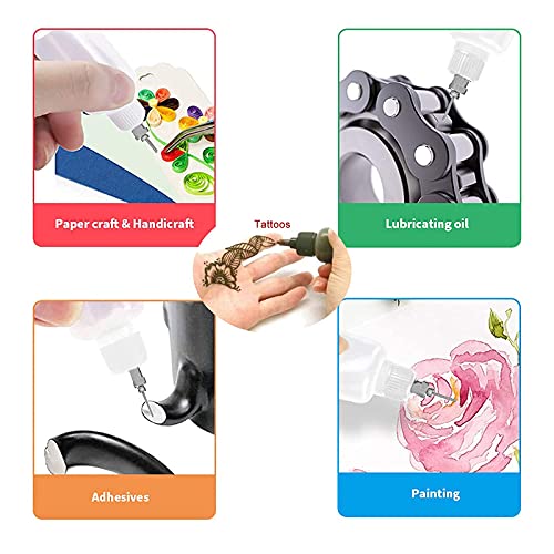 Pack Of 8Pcs 1 Oz.jagua Henna Temporary Tattoo Bottle Kit, Multi Purpose Precision Applicator With 16 Blunt Tips For Body Art Paint Diy Project #TOP5