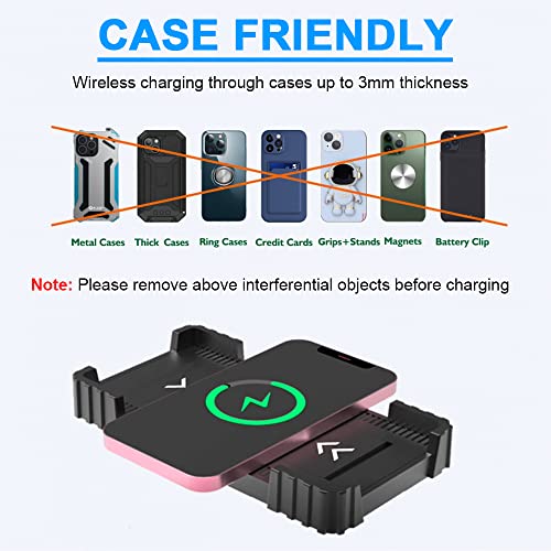 Jcwiny Wireless Charger Fast Wireless Charging Pad 15W Car Wireless Charging Mat Qi Phone Charger For Iphone 14/13/12/11 Pro/X/Xs Max/8/8 Plus Galaxy S20/S10/S9/S8, Note 10/9/8, Airpods Pro #TOP4
