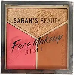 Paleta Multifuncional 3 em 1 Blush, Iluminador e Contorno para Todos os Tons de Pele (Paleta B)