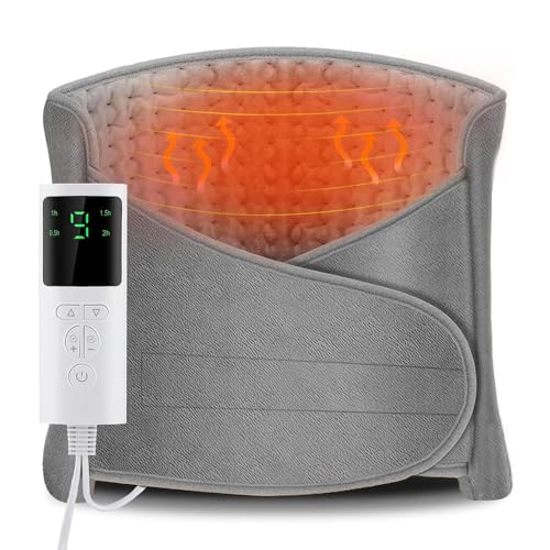 Manta Electrica Lumbar, Almohadilla Térmica con 9 Niveles De Calefacción, 4 Temporizadores Almohadilla Eléctrica Para La Cintura, Almohadilla Térmica Para Cintura para Lumbar, Abdomen y Espalda