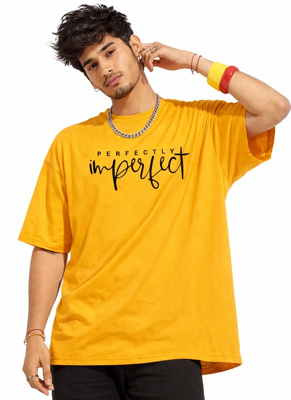 Image of London Hills Printed Cotton Blend Half Sleeve Oversized Men Round Neck Tshirts | T Shirt for Man | Tshirt | Shirts Men | Tshirt for Man | T-Shirt | Mult-Colored