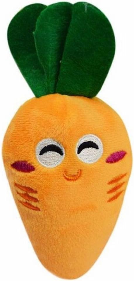 Wakeu Pet Dog Puppy Chew Toy Squeaky Plush Sound Cute Vegetable Carrot Design Toys (Orange)