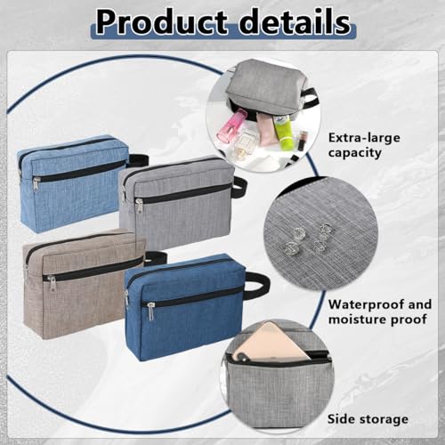 8 Pack Travel Toiletry Bag, Water Resistant Shaving Bag Travel Bag Large Capacity Cosmetic Bag for Men Portable Storage Bags for Women Makeup Pouch Organizer for Toiletries,4 Colors3