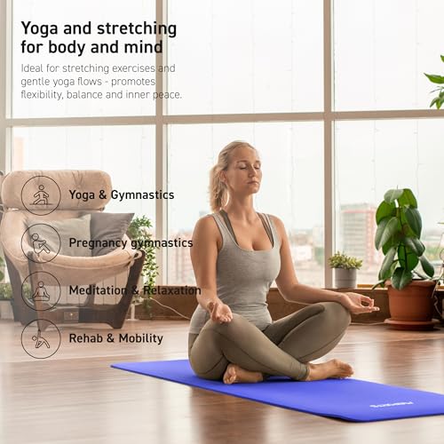 Image of MSPORTS Yoga Mat Premium Non Slip Thick - Extra Comfortable Exercise Mat for Home Workouts, Pilates, Stretching & Gym - Cushioned NBR Foam, Gym Mat with Strap, for Women & Men