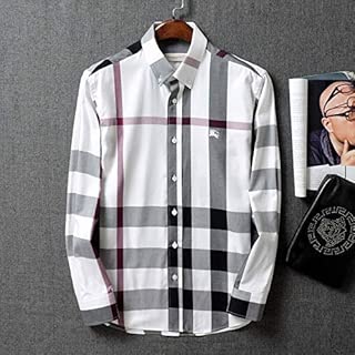 Authentic Burberry men's classic stiletto cotton long-sleeved casual shirt
