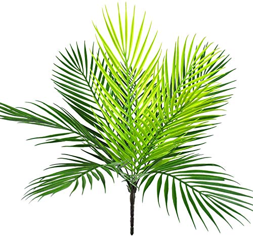 Artificial Palm Plants, Fake Greenery Decor Plastic Tropical Palm Tree Shrubs for Outdoor Indoor Home Garden Verandah Party Wedding Table Centerpieces DIY Christmas Decoration Planter Filler 1 Pack