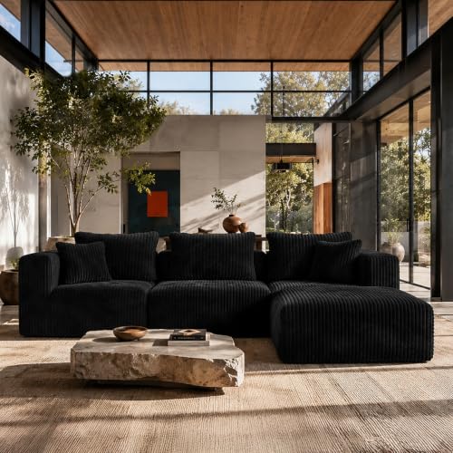 Image of Maywish Modular Boneless Couch 106 in, Sectional Sofa with Chaise Deep Seat