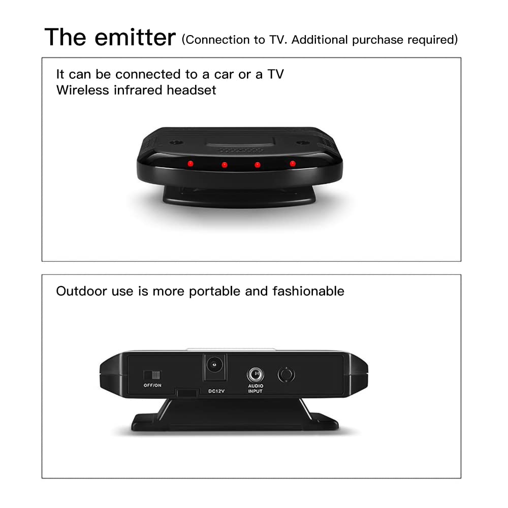 Auriculares WOSTOKE inalámbricos universales infrarrojos IR auriculares con cable de 3,5mm para Air Ipad Pod MP3 4 auriculares para DVD de coche auriculares de doble canal