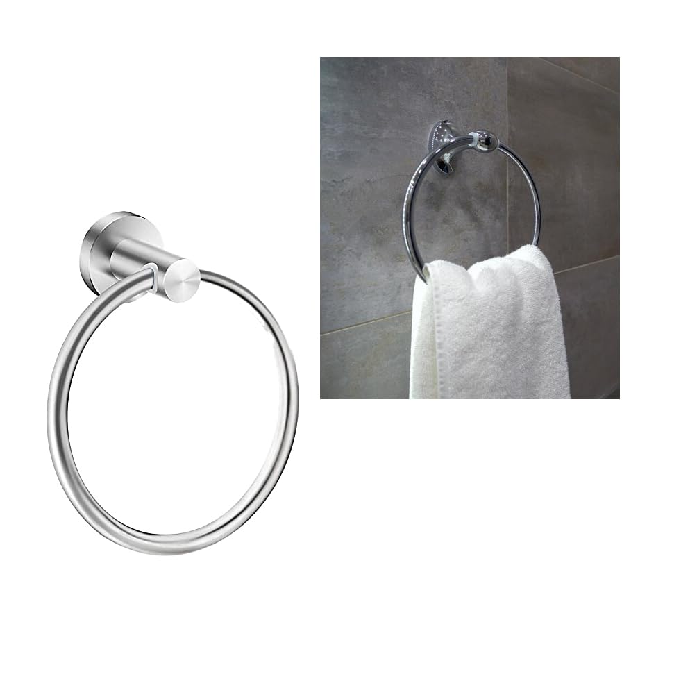 Superior 6inch Stainless Steel Napkin Round Ring Towel Hanger Napkin Holder Wall Mounted for Kitchen Wash Area Bathroom Accessories | Chrome Finish (1 Piece)-image-46