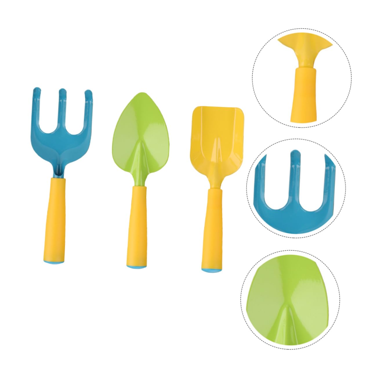 FONDOTIN Boys and Girls Garden Hand Tools 3pcs Set Small Garden Shovel Rake Planting Tools for Boys and Girls' Outdoor Play