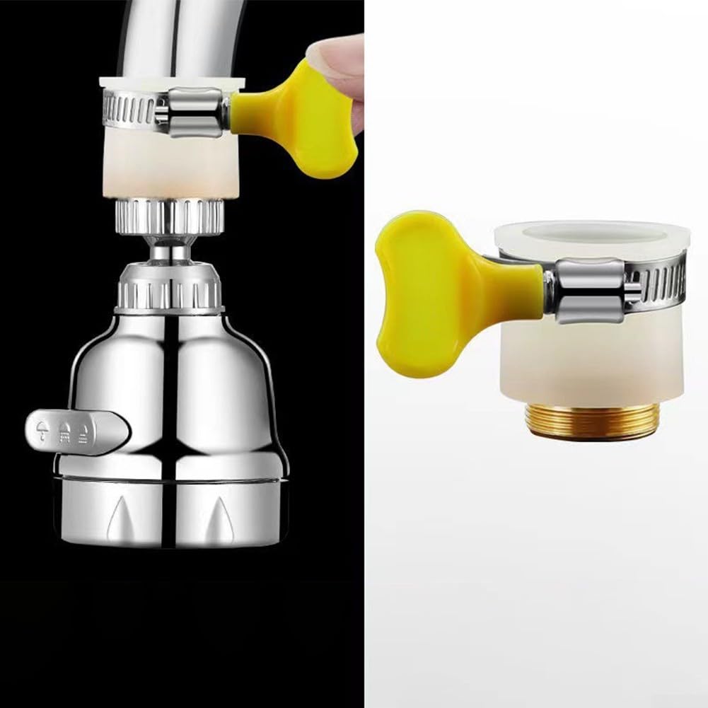 EpheyFIF Hose Adapter, Easy Installation Kitchen Tap Connector, Faucet Adapter Hose Mixer Hose Adaptor, for Kitchen Garden(2pcs)