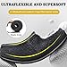 ONCAI Mens Slippers with Orthotic Arch Support,Cotton-Blend High-Density Memory Foam Plantar Fasciitis House Slippers Warm Stripe Faux Fur Clogs Slip-on Indoor Outdoor Rubber Sole BlackSize 12