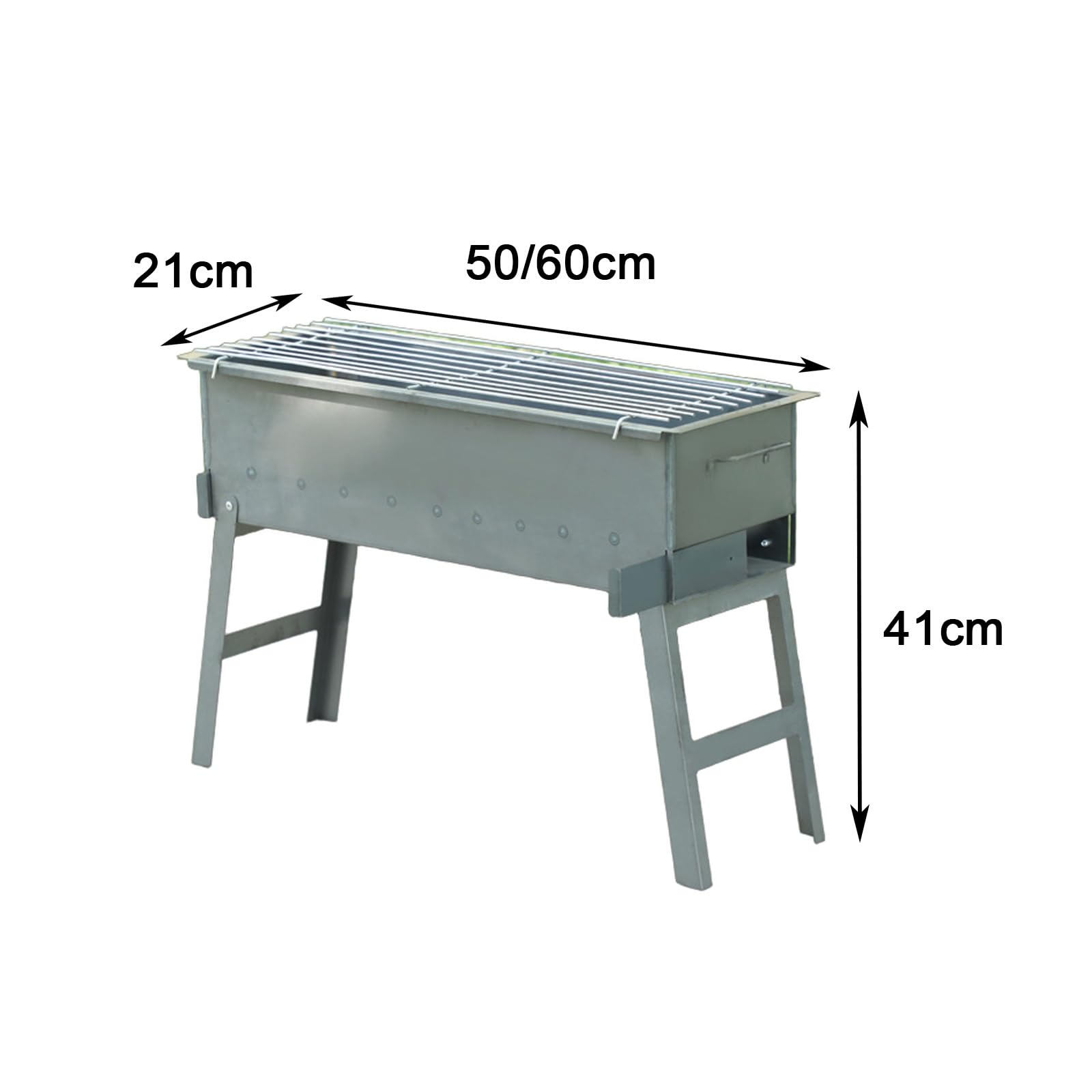 Barbecue a carbonella per esterni, pieghevole, portatile, per campeggio, giardini, picnic e feste in spiaggia, spazio di cottura, 80 x 21 x 51 cm